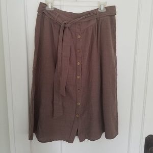 Brand new cotton mauve midi skirt